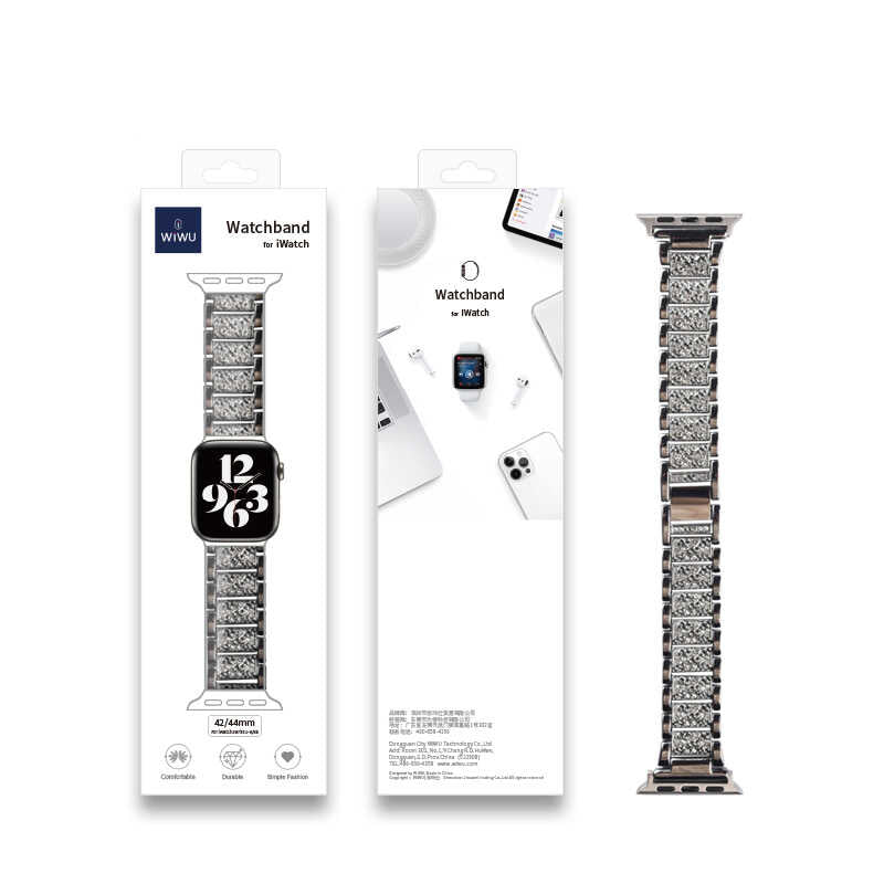 Watch Ultra 49mm Kordon Wiwu Three Beads Set Auger Metal Strap Kayış - 4 Watch Ultra 49mm Kordon Wiwu Three Beads Set Auger Metal Strap Kayış - 4